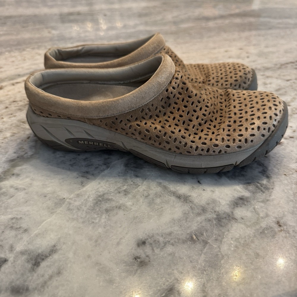 Merrell Encore Breeze Tan Mesh Slip On Clog Mules Womens Size 8 J61968 Shoes
